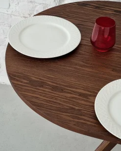 Mesa de comedor ovalada 75x100cm Jubi fresno teñido blanco