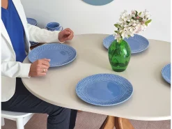 Mesa de comedor ovalada 75x100cm Jubi Verde Salvia Roble