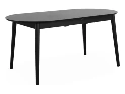 Mesa de comedor ovalada y extensible de 6 a 8 plazas negro