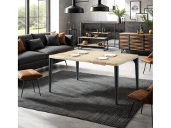 Mesa de comedor Padma 160 Negro - Roble