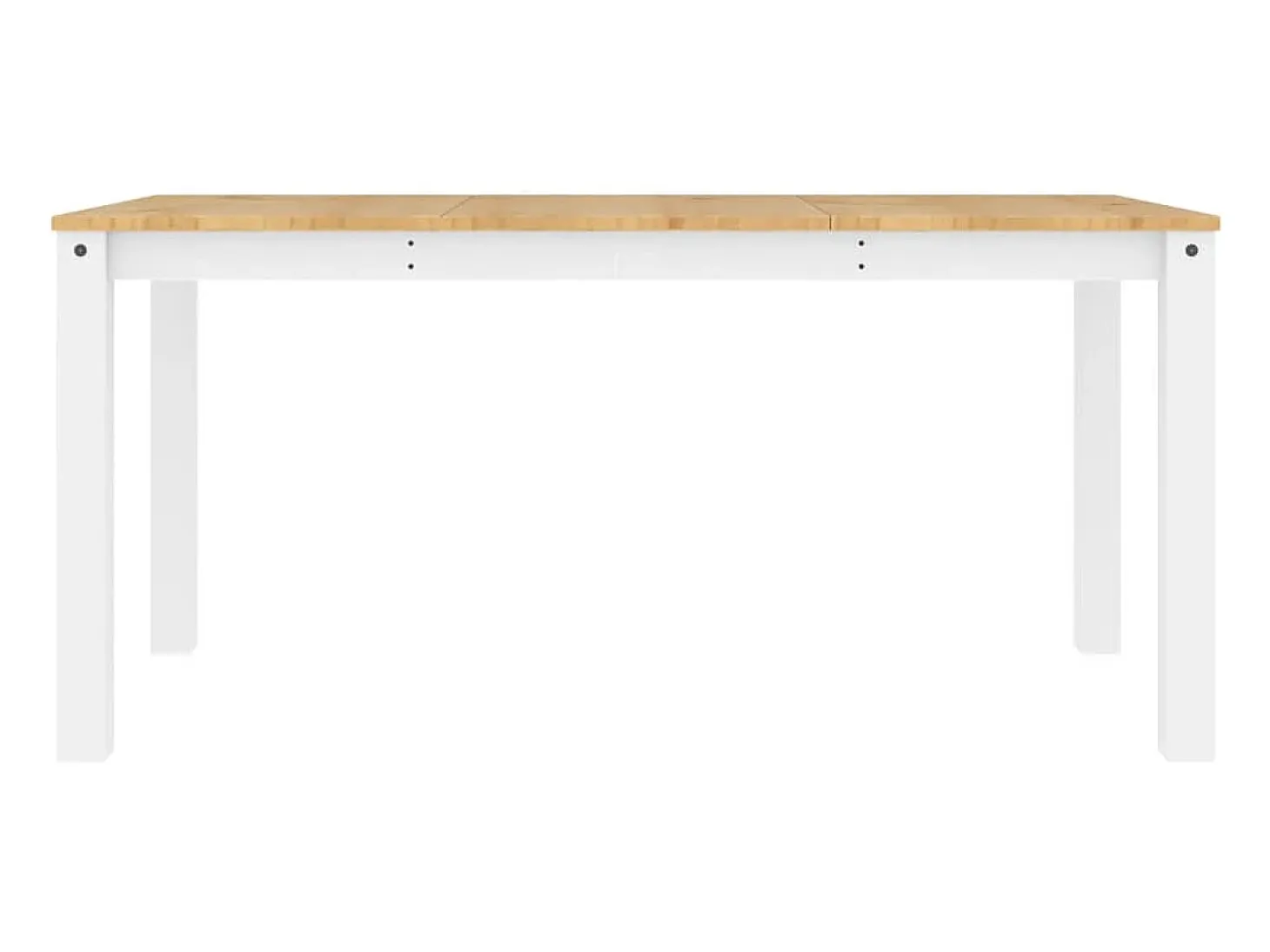 Mesa de comedor Panamá blanca 160x80x75 cm madera maciza de pino