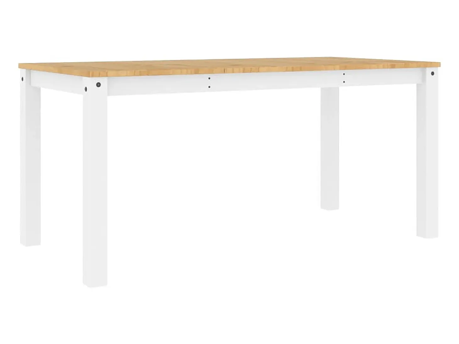 Mesa de comedor Panamá blanca 160x80x75 cm madera maciza de pino