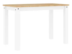 Mesa de comedor Panamá blanca 117x60x75 cm madera maciza de pino