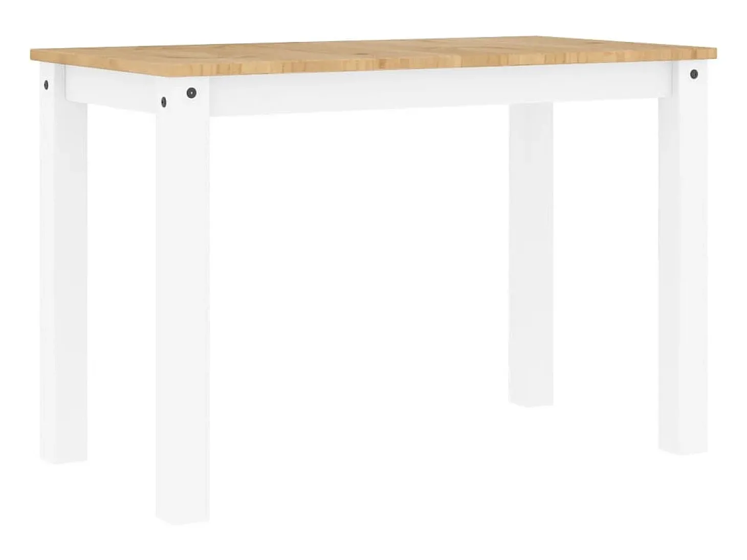 Mesa de comedor Panamá blanca 117x60x75 cm madera maciza de pino