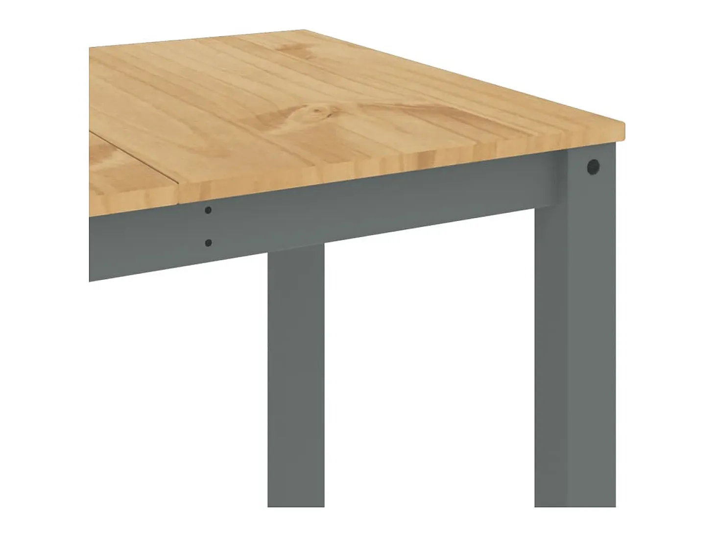 Mesa de comedor Panamá gris 160x80x75 cm madera maciza de pino