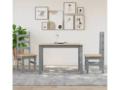 Mesa de comedor Panama madera maciza de pino gris 117x60x75 cm ES998302