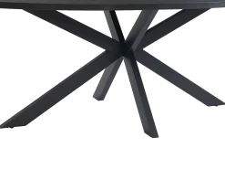 Mesa de comedor para 8 personas, chapa de roble y metal - Negro - LINIOMA