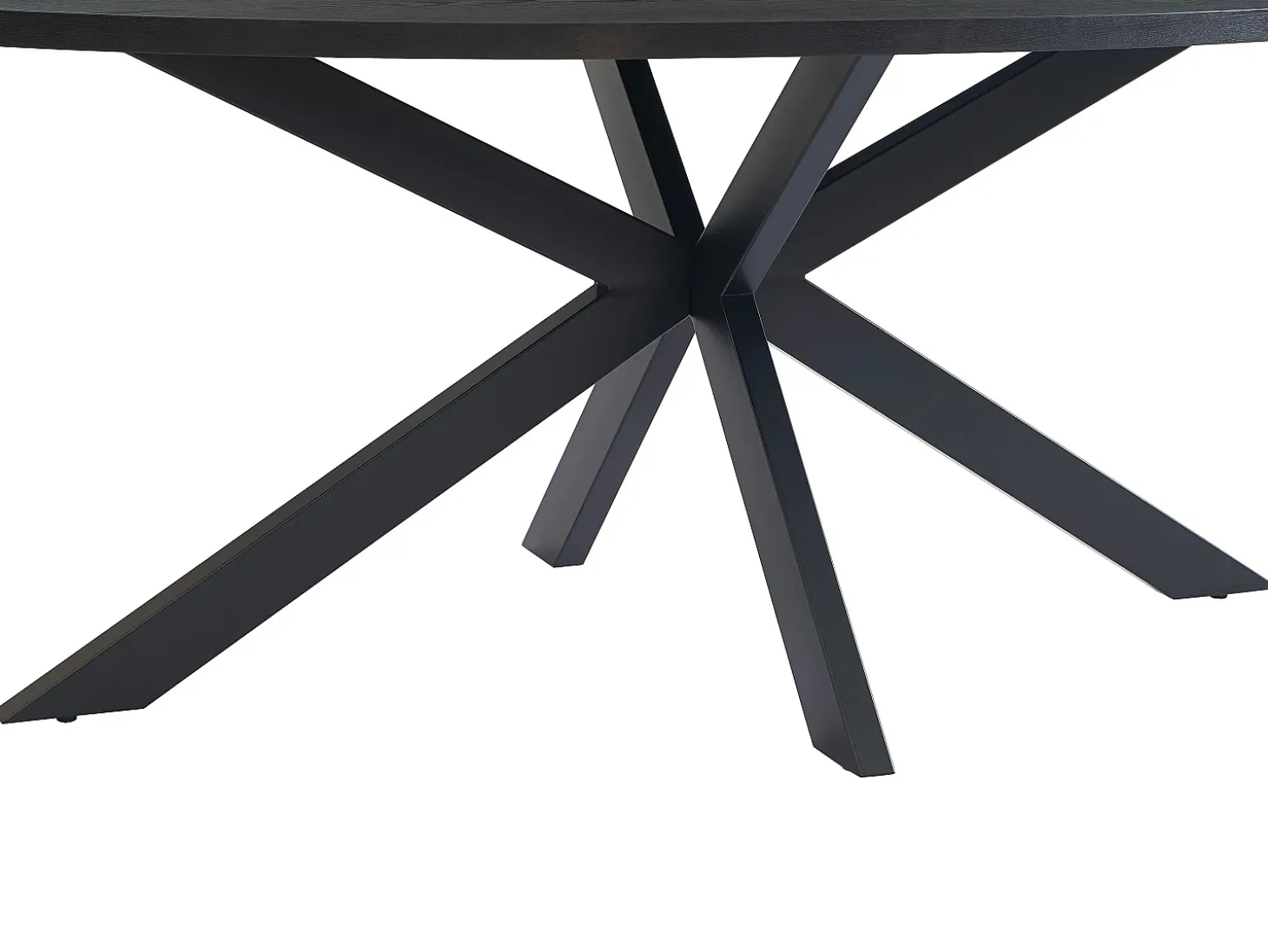 Mesa de comedor para 8 personas, chapa de roble y metal - Negro - LINIOMA