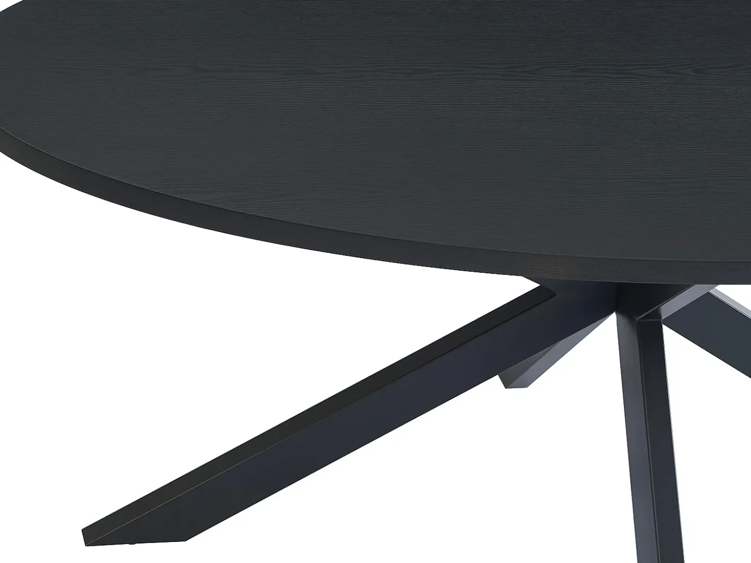 Mesa de comedor para 8 personas, chapa de roble y metal - Negro - LINIOMA