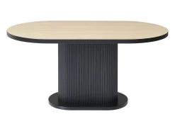 Mesa de comedor para 6 personas en MDF - Natural y Negro - CALIENO