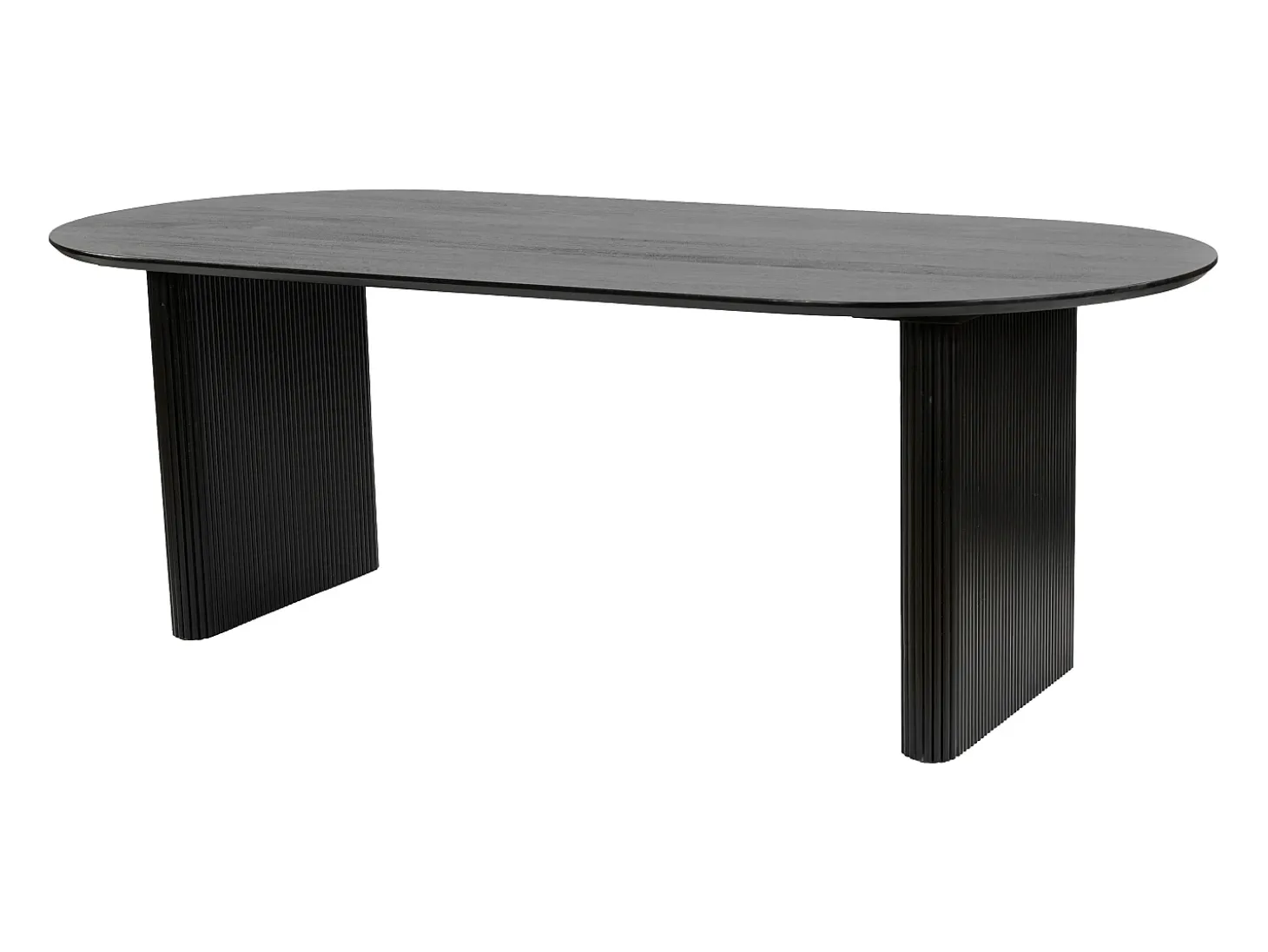 Mesa de comedor para 8 personas de madera de mango - Negro - BALIMELA