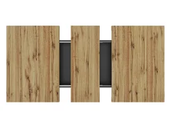 Mesa de comedor plegable 4-6 plazas - 110-140 x 80 x 75 cm - extensible - con 1 puerta + 2 cajones - MDF - negro