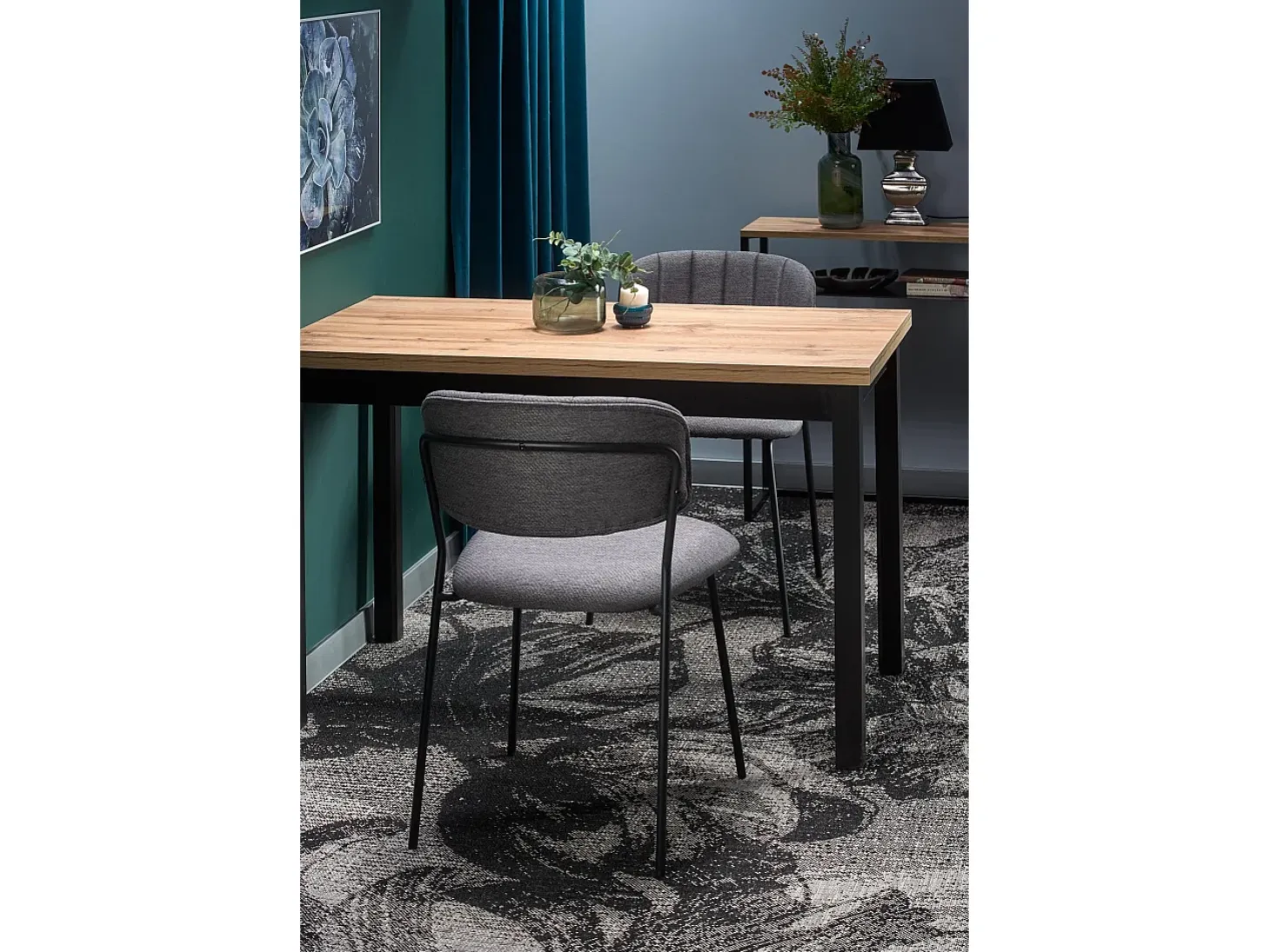 Mesa de comedor rectangular de estilo industrial 120x68 cm CEPHEE