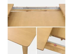 Mesa de comedor rectangular extensible de 6-8 plazas natural