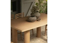 Mesa de comedor rectangular de microcemento en tono terracota DECOWOOD de 180x75cm - LUCÍA - DECOWOOD