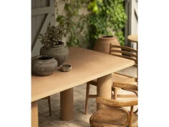 Mesa de comedor rectangular de microcemento en tono terracota DECOWOOD de 180x75cm - LUCÍA - DECOWOOD