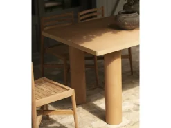 Mesa de comedor rectangular de microcemento en tono terracota DECOWOOD de 180x75cm - LUCÍA - DECOWOOD