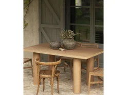 Mesa de comedor rectangular de microcemento en tono terracota DECOWOOD de 180x75cm - LUCÍA - DECOWOOD