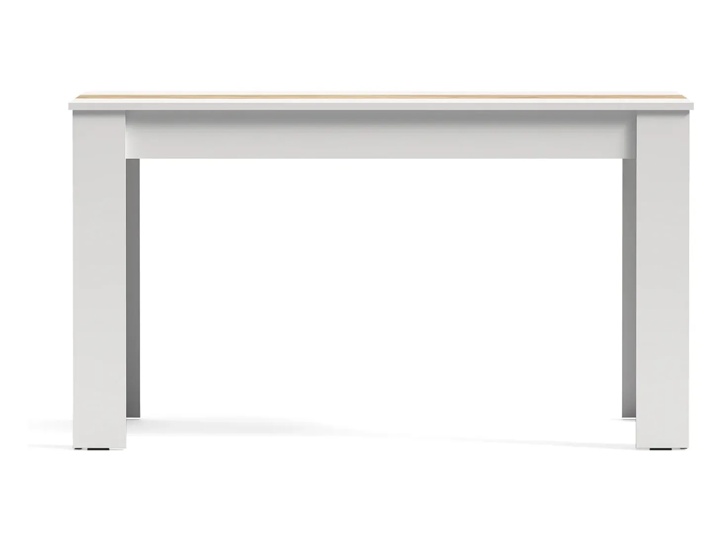 Mesa de comedor rectangular fija para 4 comensales 140x90 cm color blanco oak gold Mirko