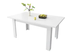 Mesa de comedor rectangular con espacio de almacenamiento, 120 x 70 x 75 cm, MDF, color blanco.