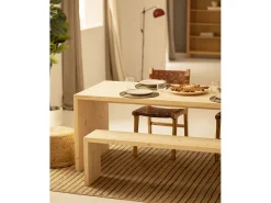 Mesa de comedor rectangular de madera de abeto maciza Decowood en tono natural de 120x75cm - TELVA - DECOWOOD