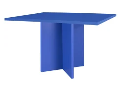 Mesa de comedor rectangular tablero laminado 3cm azúl pruia 90x120
