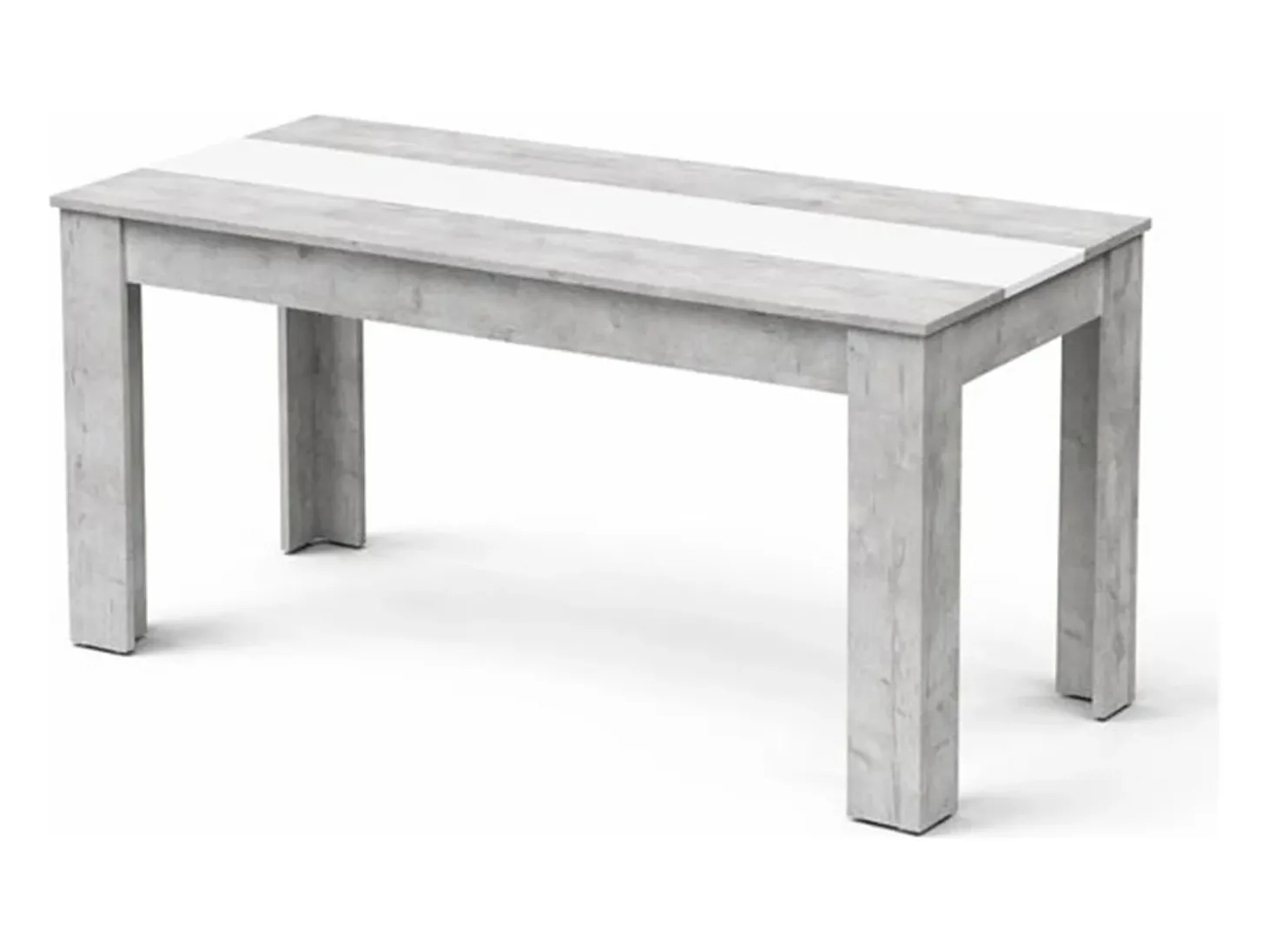 Mesa de comedor rectangular fija para 4 comensales 140x90 cm color concrete blanco Mirko