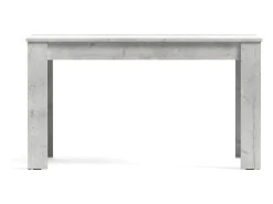 Mesa de comedor rectangular fija para 4 comensales 140x90 cm color concrete blanco Mirko