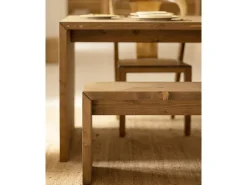 Mesa de comedor rectangular de madera de abeto maciza Decowood en tono roble oscuro de 120x75cm - TELVA - DECOWOOD