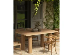 Mesa de comedor rectangular de microcemento en tono terracota DECOWOOD de 160x75cm - LUCÍA - DECOWOOD