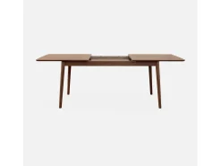 Mesa de comedor rectangular extensible de 6-8 plazas nogal