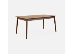 Mesa de comedor rectangular extensible de 6-8 plazas nogal