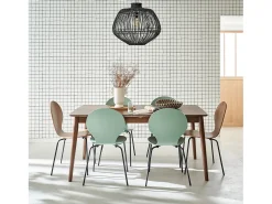 Mesa de comedor rectangular extensible de 6-8 plazas nogal