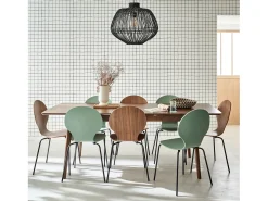 Mesa de comedor rectangular extensible de 6-8 plazas nogal