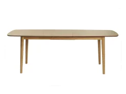 Mesa de comedor rectangular extensible de madera de roble claro 180-220 cm EGO