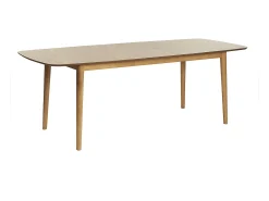 Mesa de comedor rectangular extensible de madera de roble claro 180-220 cm EGO