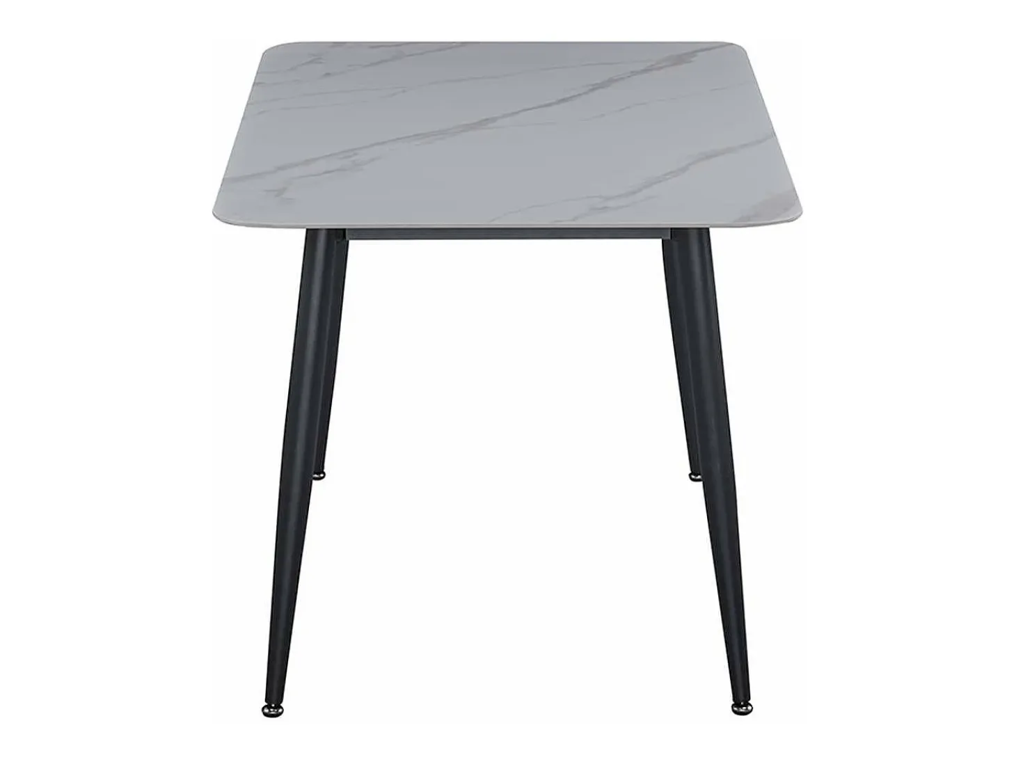 Mesa de comedor rectangular DIVA con acabado laminado de mármol blanco, 140 x 80 cm