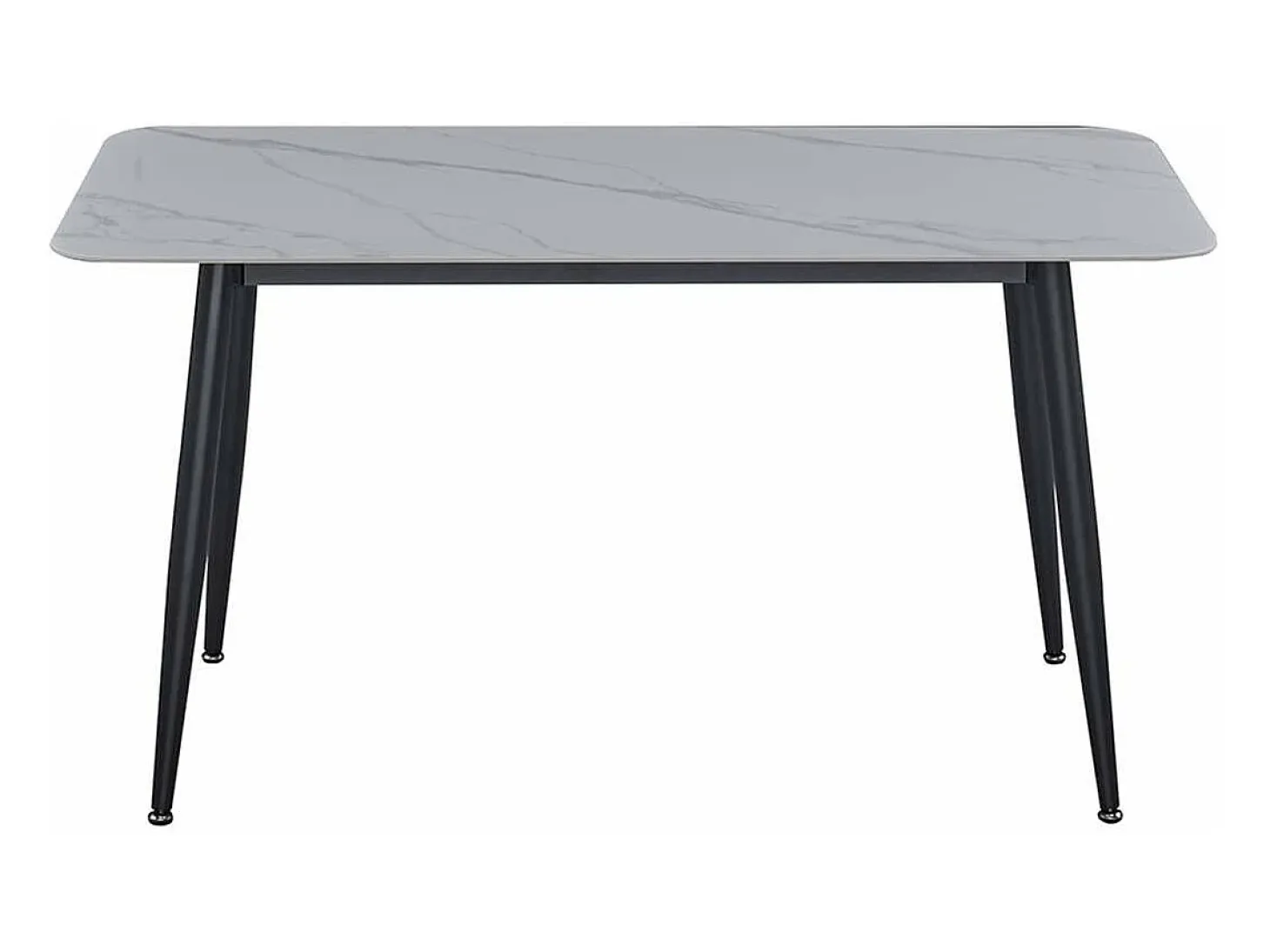 Mesa de comedor rectangular DIVA con acabado laminado de mármol blanco, 140 x 80 cm