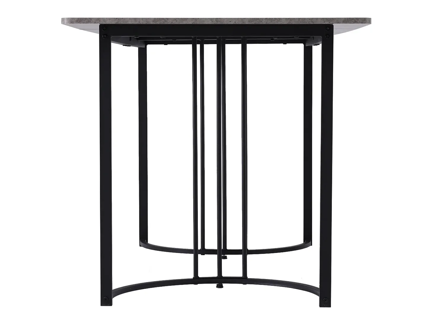 Mesa de Comedor Rectangular 140x80 cm para 6 Personas - Patas Ajustables - Metal y Madera - Gris Moderno