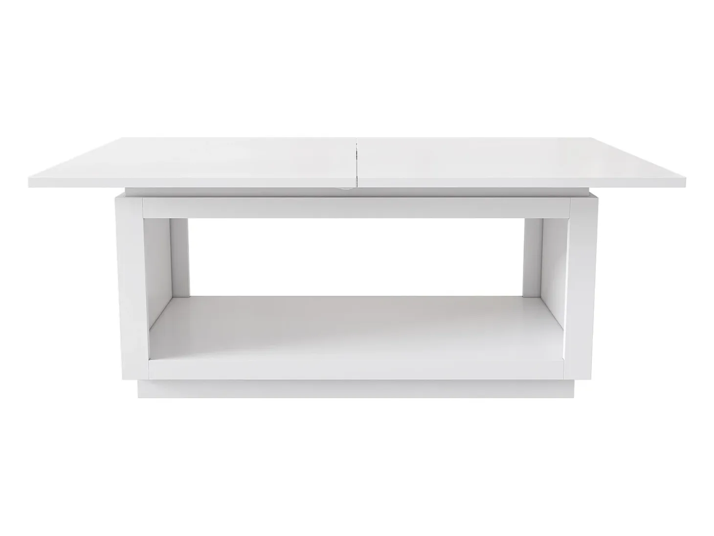 Mesa de comedor rectangular blanco - Mesa de comedor con almacenaje - tablero extensible - para comedor y salón