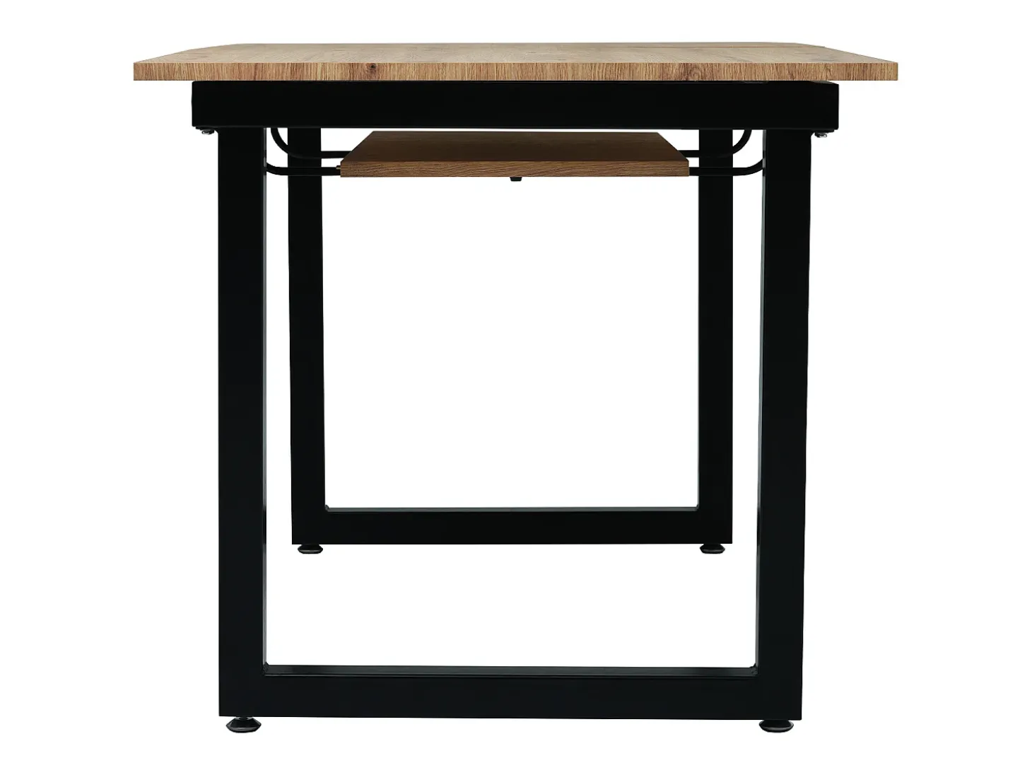 Mesa de comedor rectangular - con tapa retráctil de roble - patas de metal negro - para comedor y sala de estar
