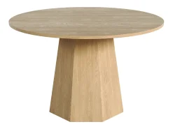 Mesa de comedor redonda - para 4 a 6 personas - 120 x 120 x 75 cm - estilo escandinavo minimalista - MDF - natural