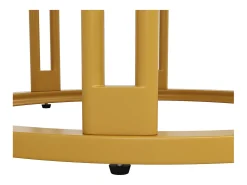 Mesa de comedor redonda - 100 x 100 x 74 cm - Patas de metal - diseño mármol - MDF + Metal - dorado