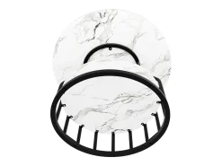 Mesa de comedor redonda - Mesa blanca con tapa central - tapa de MDF - para comedor y salón