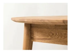 Mesa de comedor redonda 100 cm en madera maciza de roble Kundy