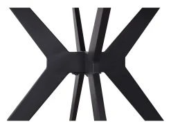 Mesa de comedor redonda ARVENA – 110 cm – Tablero de piedra sinterizada – Color blanco – Diseño metálico elegante