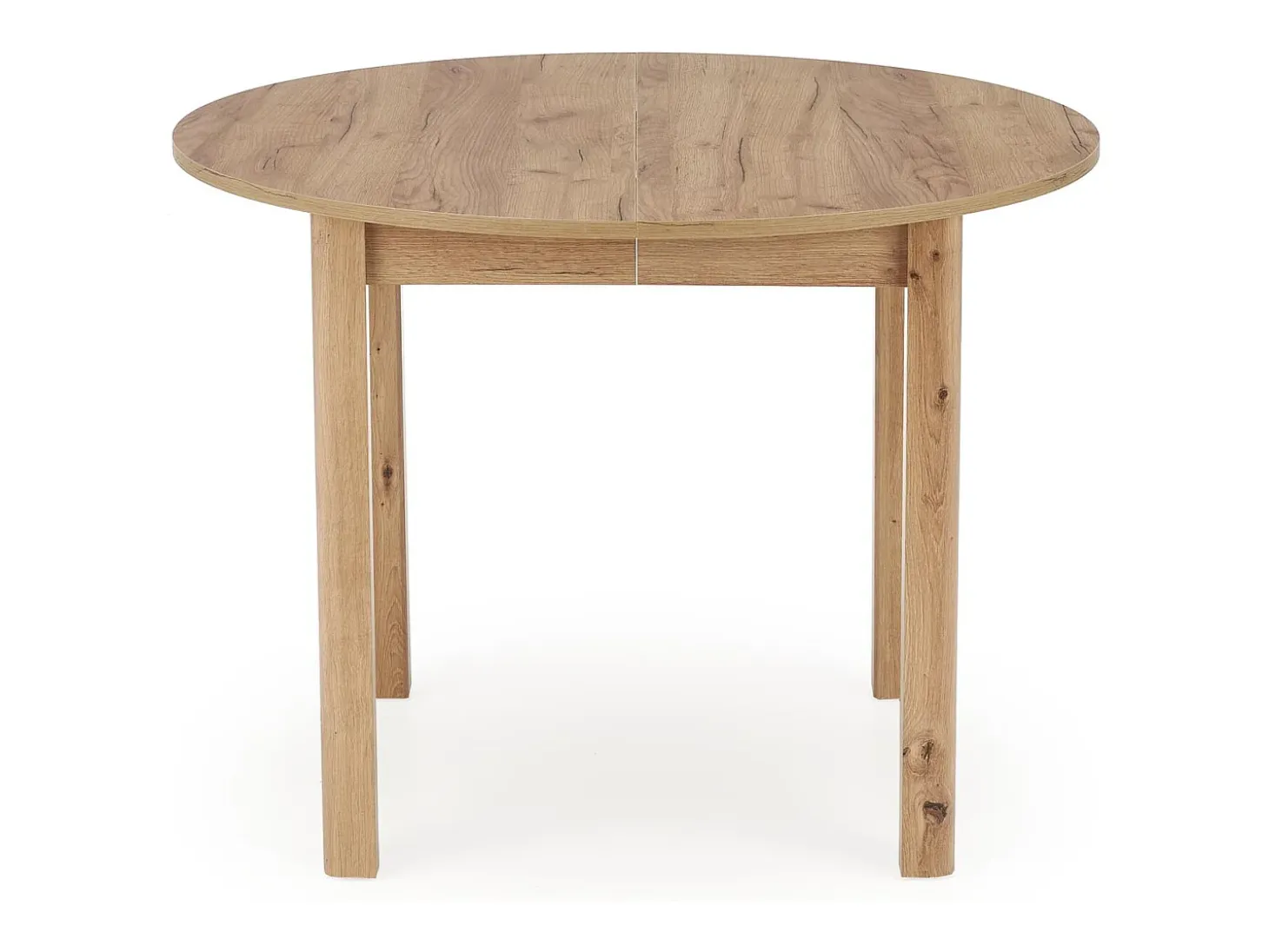 Mesa de comedor redonda 100cm extensible aspecto roble CARENE