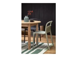 Mesa de comedor redonda 100cm extensible aspecto roble CARENE
