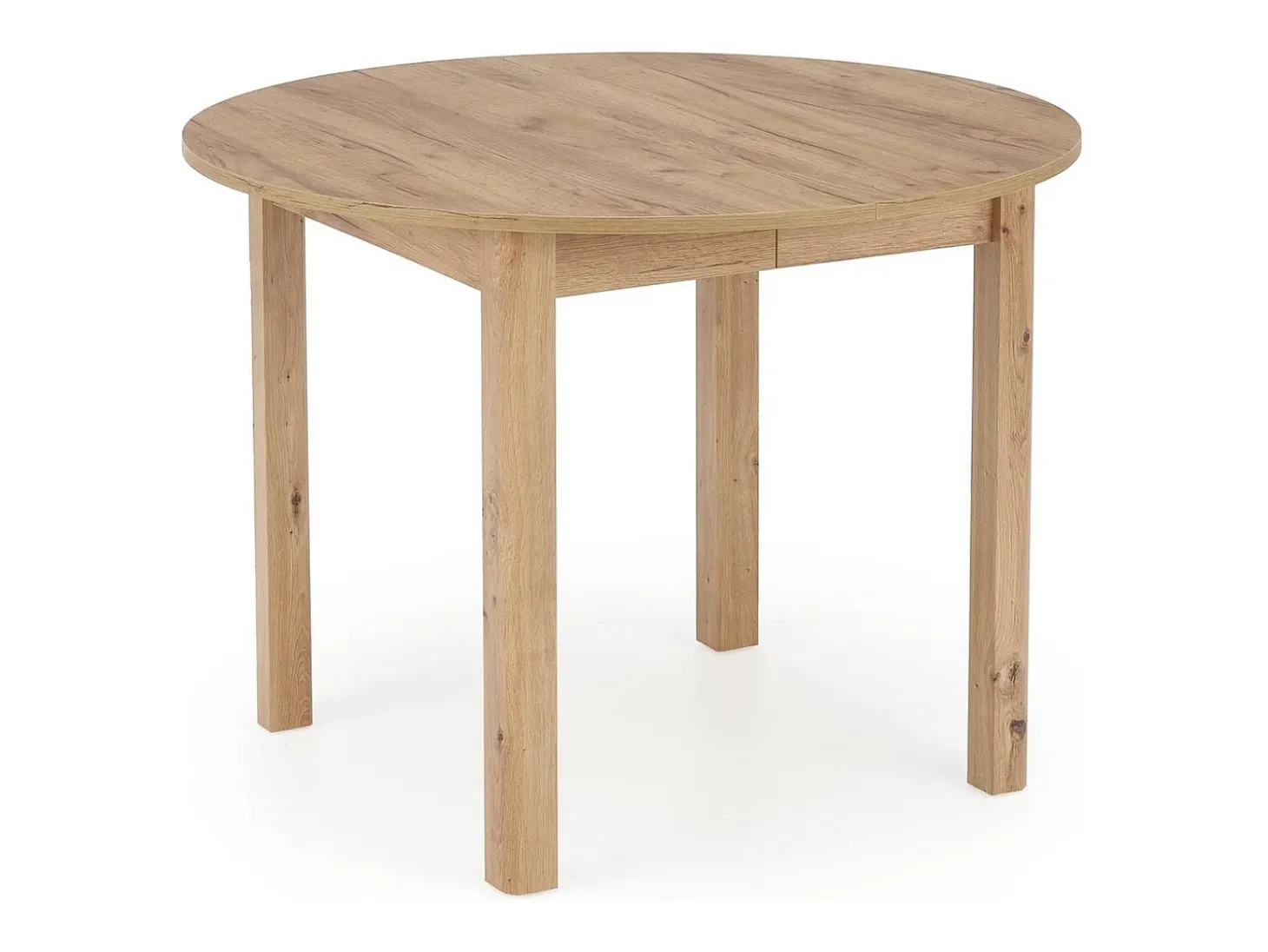 Mesa de comedor redonda 100cm extensible aspecto roble CARENE