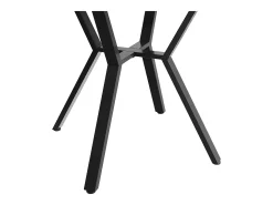 Mesa de comedor redonda con tablero de MDF efecto mármol y patas de metal negro - para comedor y salón